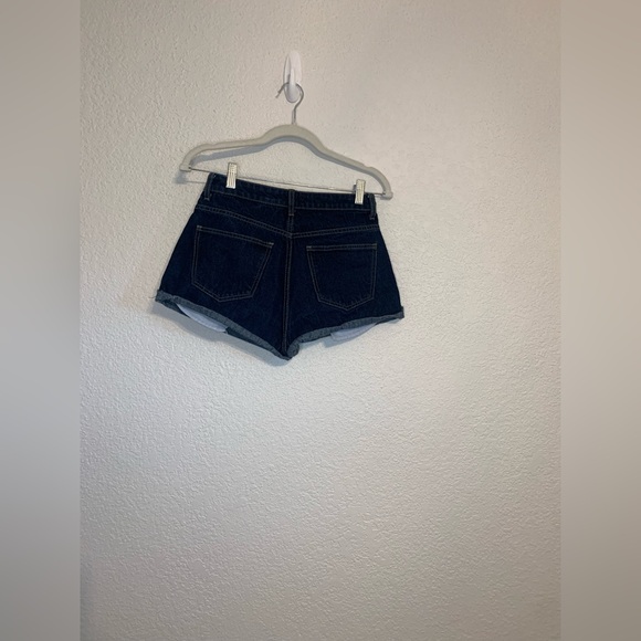 Stradivarius Women Sz 6 Denim Shorts American USA Flag Cuffed HOT Pants - Picture 8 of 9